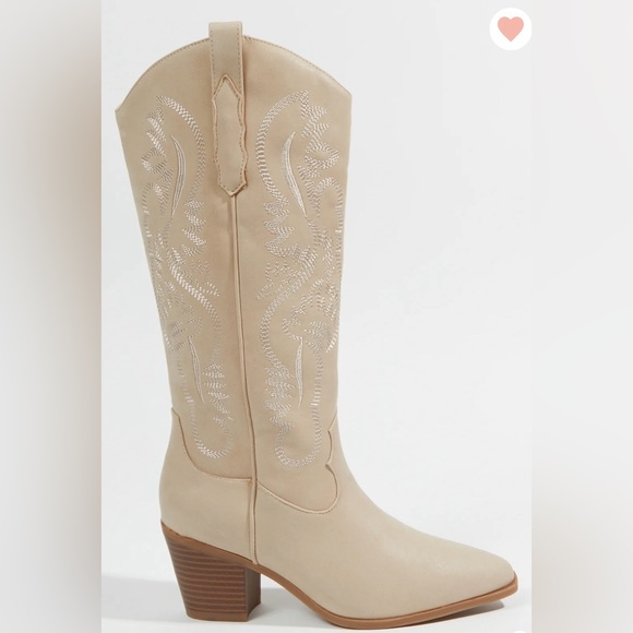 NWT Altar’d State Zaydi Western Boots Beige - Picture 2 of 5